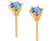 Gemstones Earrings Solid Gold posts earrings small gold studs birthstone earrings modern jewelry