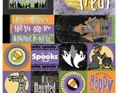 Halloween Sticker Sheet Trick or Treat High Quality Cardstock Stickers 6 x 12 inch size word fun and more