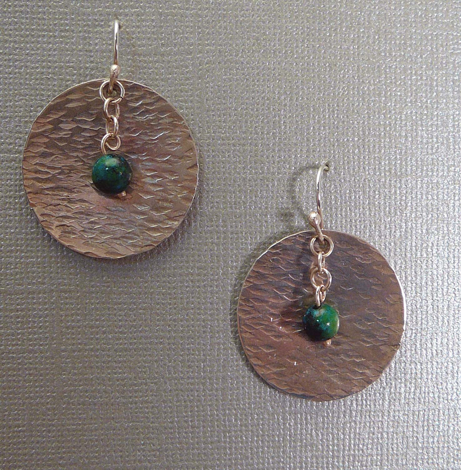 Sterling silver dangle earrings with azurmalachite