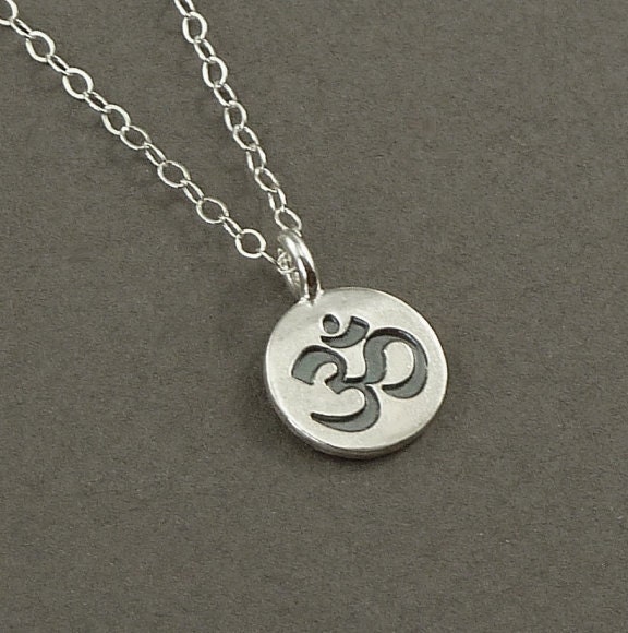 OM Charm Sterling Silver Om Necklace Yoga Lover Meditation Jewelry -  Handmade Office Fashion