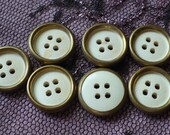 Vintage Brasstone and Ivory Metal Buttons - Half Price for 24 Hours