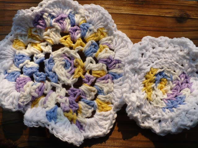 Flower Crochet  Dishcloth or Washcloth Set