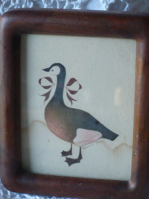 24 Hour Half Price Sale - Primitive Goose Picture Rustic Farmhouse Tea Stained Vintage