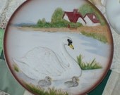 Vintage Swan Plate and Swan Planter