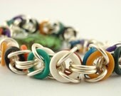 Economical Byzantine Bracelet - Colorful Chainmaille - Stretchy Rubber and  Anodized Aluminum