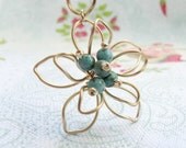 Double layers Gold Necklace With Flower Pendant