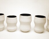 Angular Black and White Porcelain Glasses