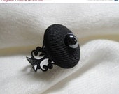 ON SALE Vintage Button Ring, Adjustable Band, Winter Collection, Gift For Her