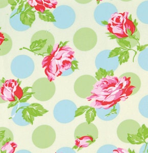 Tanya Whelan Sugar Hill Fabric  - Falling Roses Ivory, 1 yard
