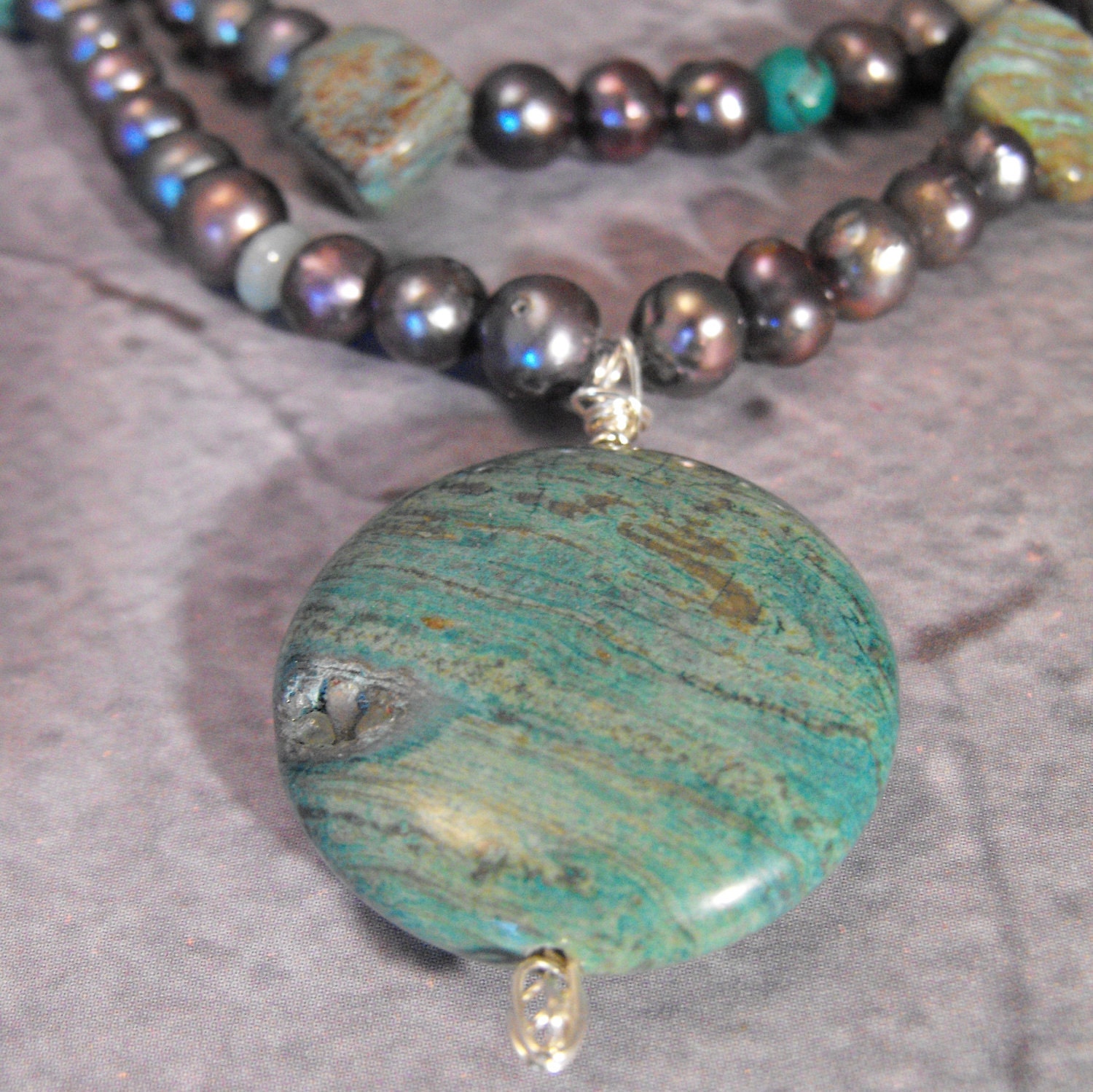 blue sky jasper necklace set