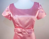 Vintage Pink Prom dress 80's does 60's floor length evening party dress size small