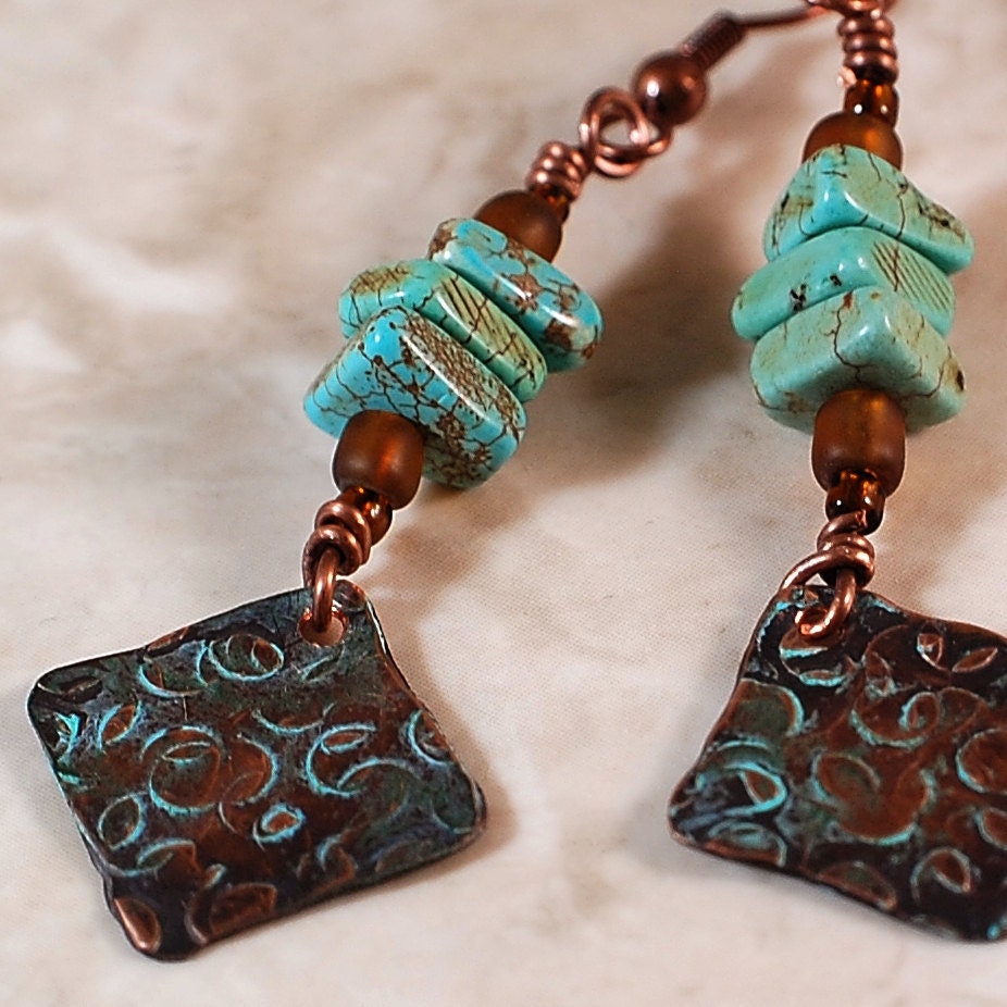 Magnesite Copper Earrings