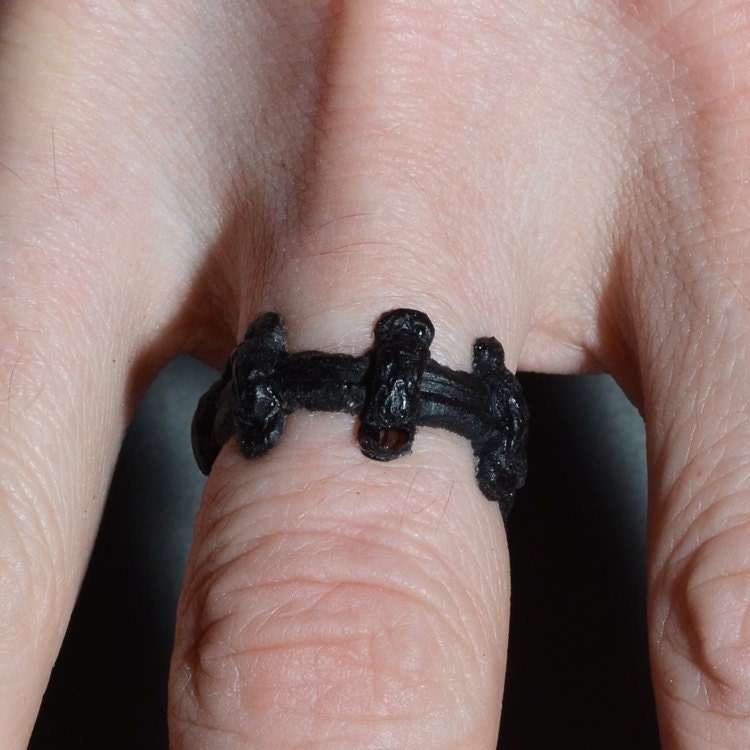 Monster High - Gothic Ring Set of 2- All Black - Monster Stitches Frankenstein Psychobilly