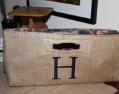 Not Your Usual Wine Bag Personalized Monogrammed  H  Made Ready to Ship Burlap