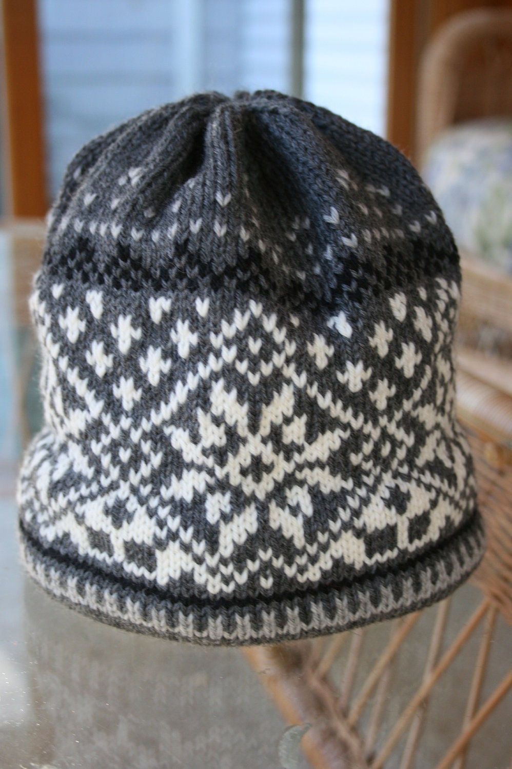 Adult Knit Wool Hat - Shades of Grey, White, Black