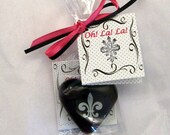 Oh La La Fleur de Lis Pizazz Purple Glass Heart