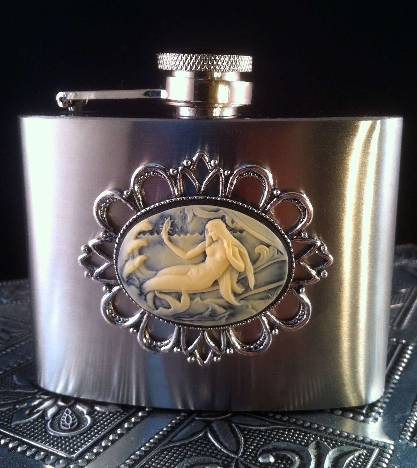 Stainless Steel 4 oz Flask "Siren's Song"
