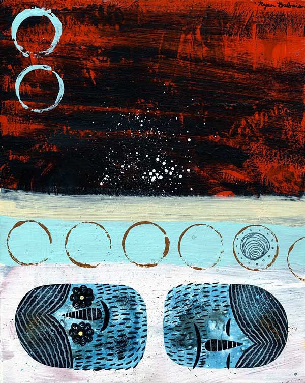 Original, acrylic & ink painting on wood by Portland artist Ryan Bubnis
