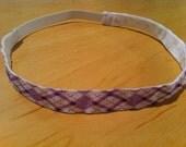 Purple/White Argyle Headband (5/8" wide)