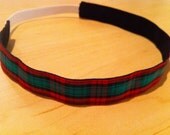 Red/Green Plaid Headband (7/8" wide)