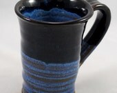 Black and Blue Ribbed Mug Gift for Him