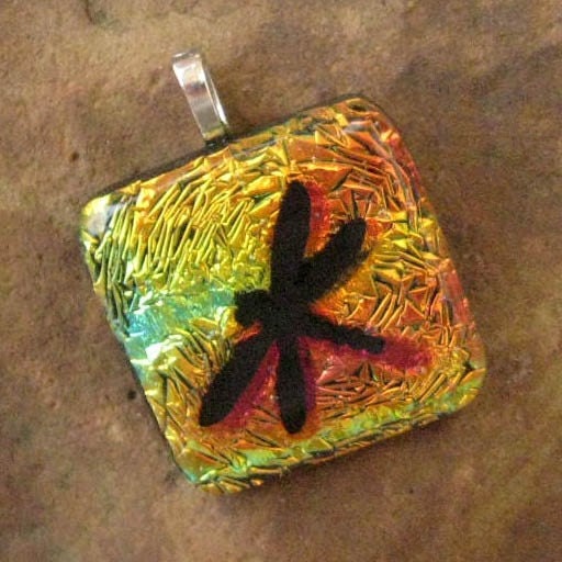 Dragonfly in the Sunset Dichroic Pendant