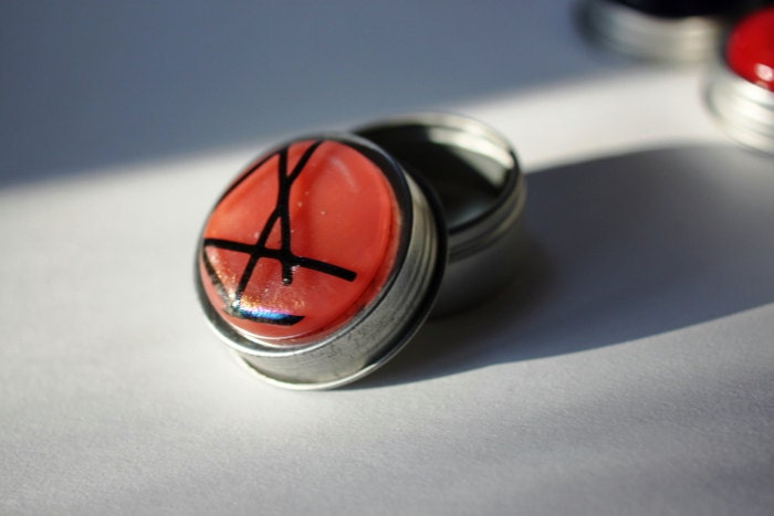 Fused Glass Screw Top Treasure Tin Salmon