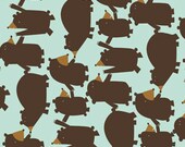 David Walker Get Together Fabric  - Bears in a Line Sea , 1 yard