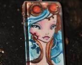 Ava Steampunk Original Painting Pendant