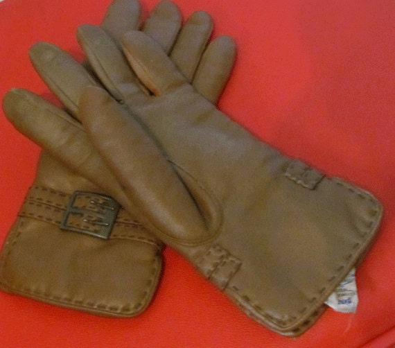 Vintage-Fownes Brown Soft Leather Gloves