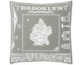 Grey Brooklyn Throw Pillow
