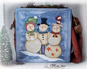 Country Painting E-Pattern Packet. "FUNKY SNOWIES" Design by Terrye French. Painted by me.