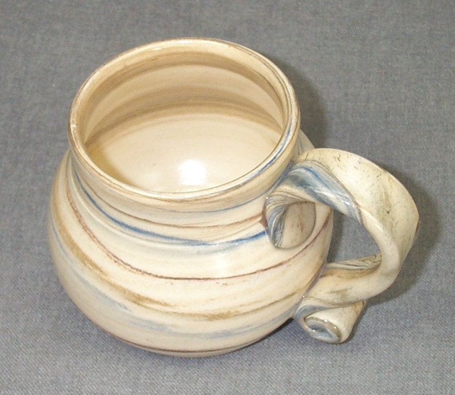 Hand Thrown Original Stoneware Coffee Mug Agateware 20 oz