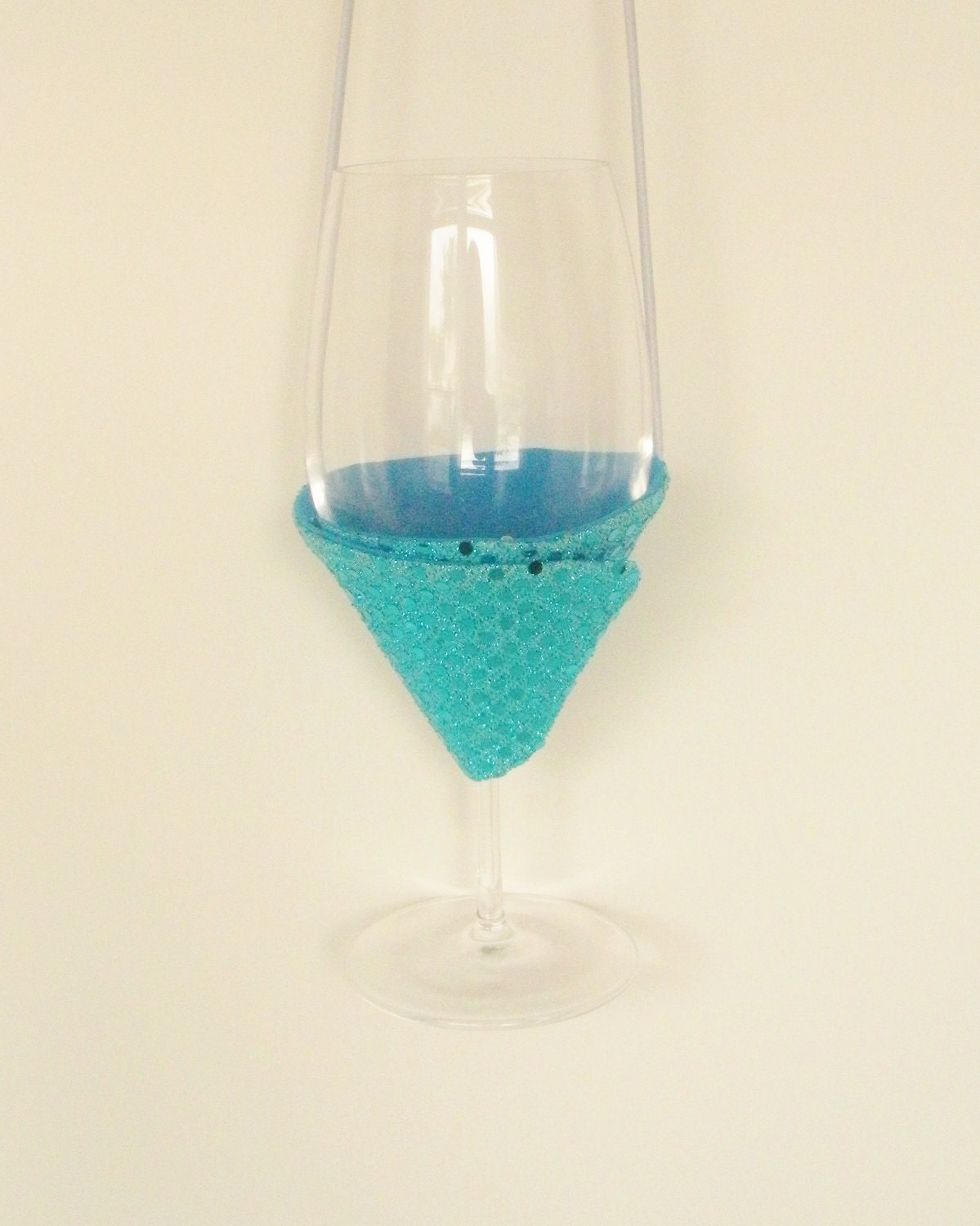 Wine Glass Holder - Blue Sequin