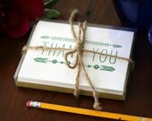 Leaf Thank You / Set of Six / Letterpress Printed Cards