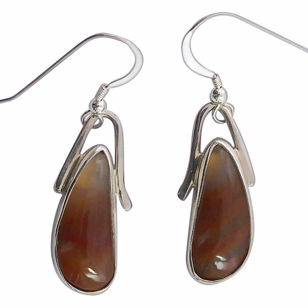 Earrings Piranaha Agate Earrings set in Sterling Silver  epire1522