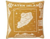 Mustard Staten Island Throw Pillow