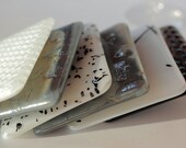 Fused Glass Coasters 6 - Ivory Steel