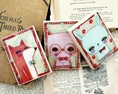 The Hearty Animals Set - ACEO Giclee Reproduction Mounted On Wood Block by Danita Art (2.5  x 3.5 Inches Print)
