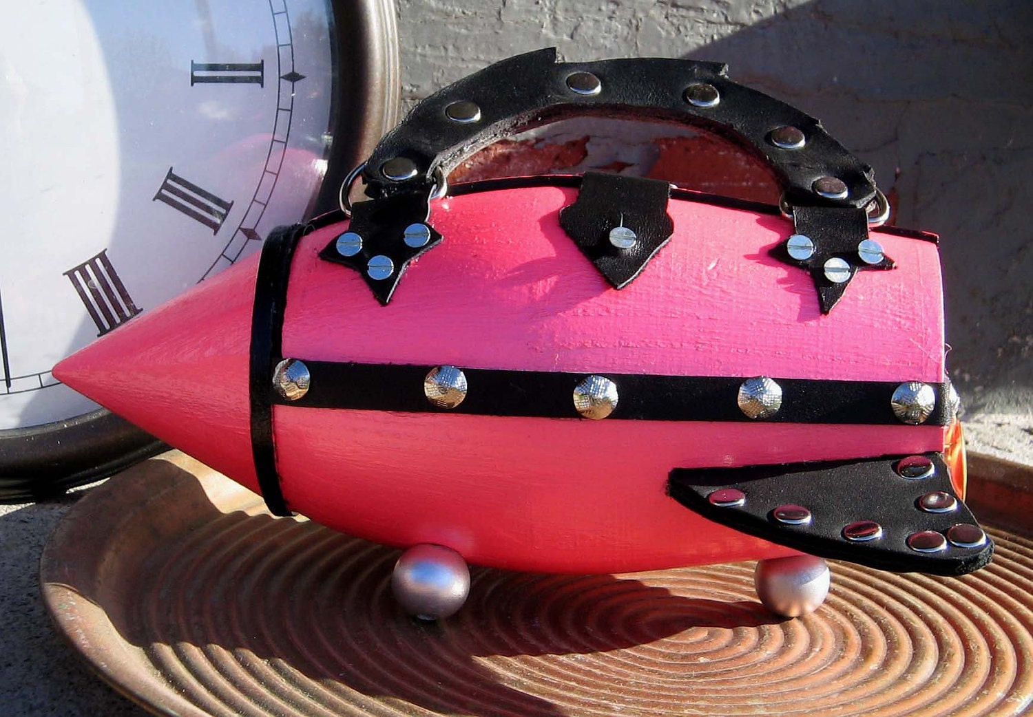 Rocket Purse Pink, Black & Silver