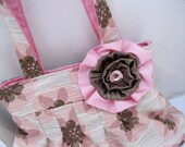 flower handbag with chocolate and pink