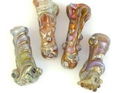 SALE: Silver Glass Focal Beads - Handmade Lampwork (4)