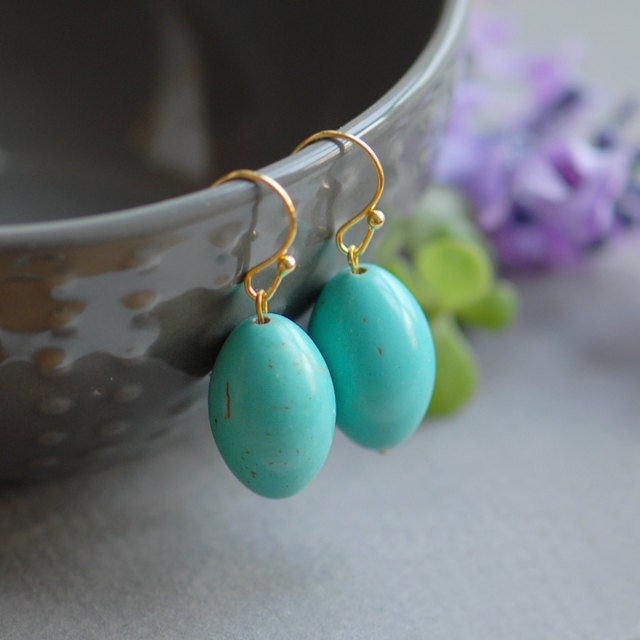 Turquoise earrings - Turquoise drop earrings