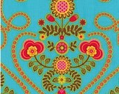 Pillow and Maxfield Ooh, La La Fabric  - Michael Miller Coeur De Fleurs Turquoise