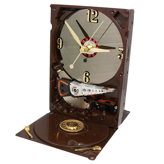 Got Coffee--Espresso Brown Glossy Computer Hard Drive Clock Great for any Coffee Lover.