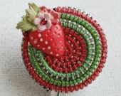 Strawberry Fields Forever Vintage Zipper ID Badge Reel