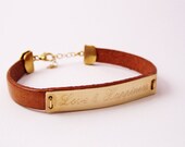Personalized wish bracelet -goldfilled / silver -  brown