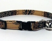 Cat Collar - Tan and Navy Vintage Paisley