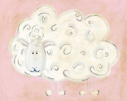 Sophie Sheep Nursery Art  - PRINT - 8x10 - farm animals art for kids