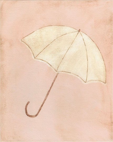 Pretty Umbrella Nursery Art - PRINT 8x10